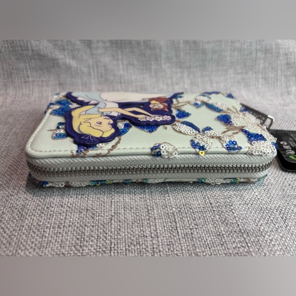 Loungefly Disney Alice in Wonderland Alice & Dinah Floral Sequin Wallet - Picture 4 of 11